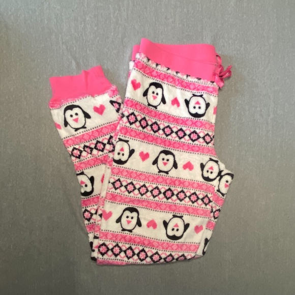 Pink and White Penguin Sleep Joggers - Picture 1 of 4